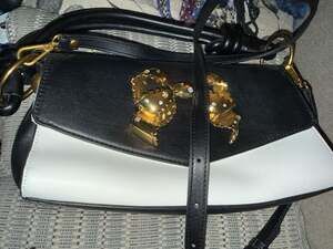 Betsey Johnson Black and White Bow Crossbody Bag